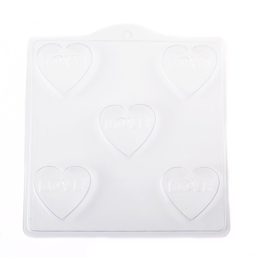 Heart with LOVE Soap/Bathbomb Mould 5 Cavity D08 - Mystic Moments UK