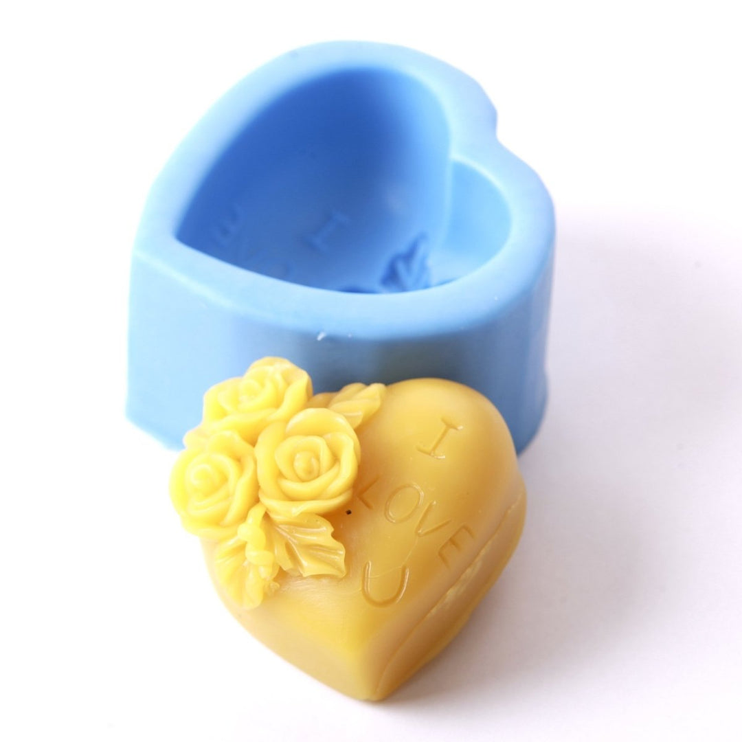 Heart With Roses Silicone Soap Mould R0227 - Mystic Moments UK