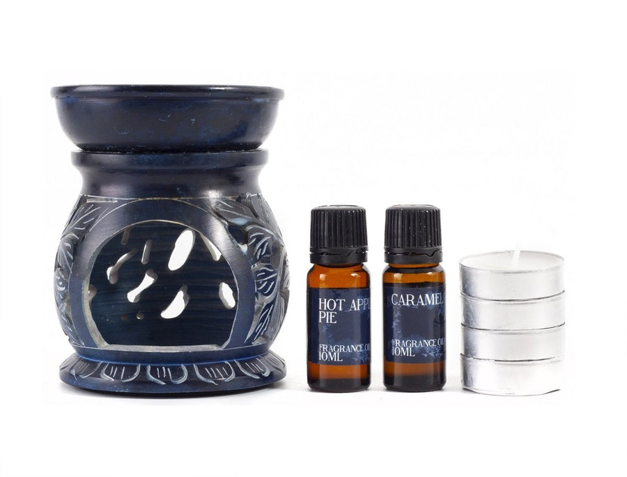 Hot Apple Pie and Caramel Oil Burner Gift Set - Mystic Moments UK