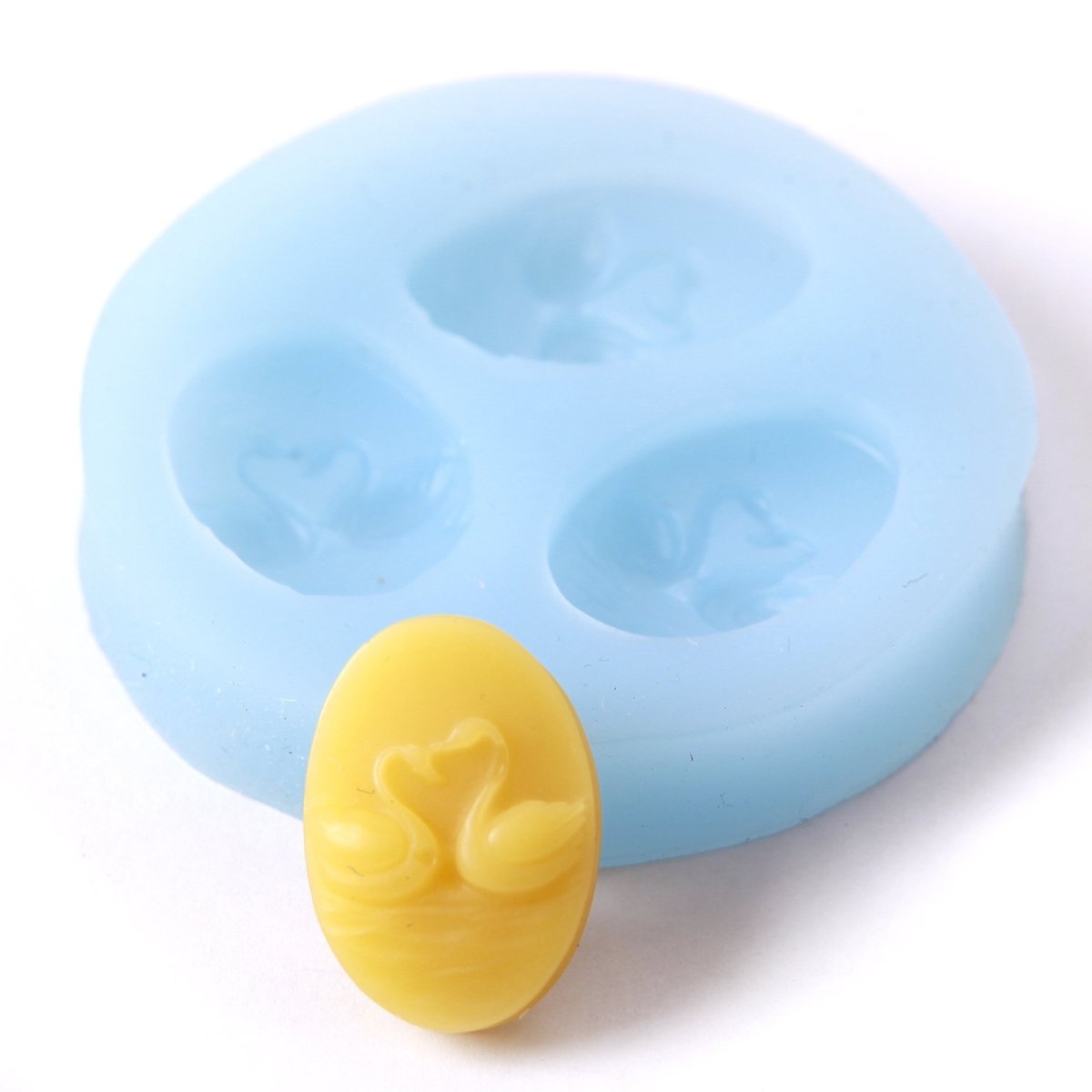 Kissing Swans Silicone Fondant/Icing/Choc/Jewellery Mould - 3 Cavity F0056 - Mystic Moments UK