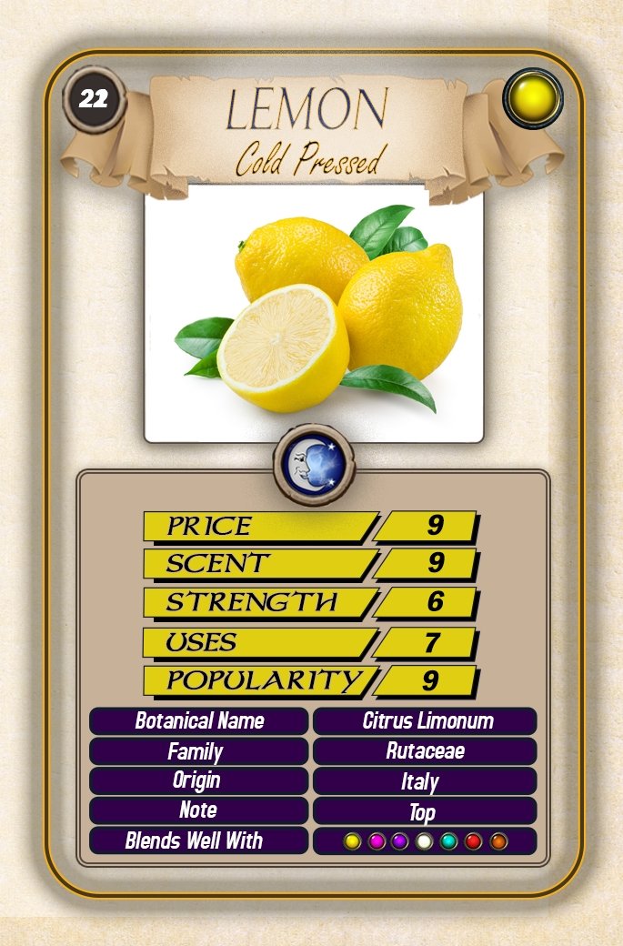 Lemon Cold Pressed Top Trump Card - Mystic Moments UK