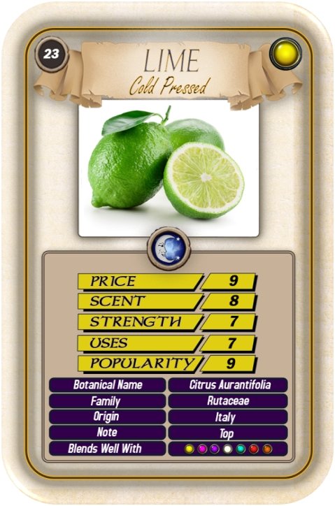 Lime Cold Pressed Top Trump Card - Mystic Moments UK
