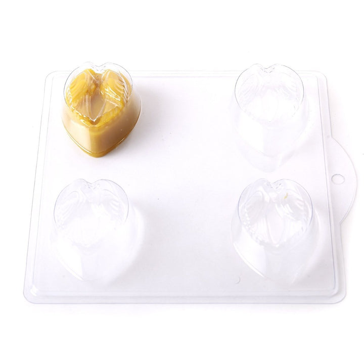 Love Birds On A Heart Soap/Bathbomb Mould 4 Cavity D06 - Mystic Moments UK