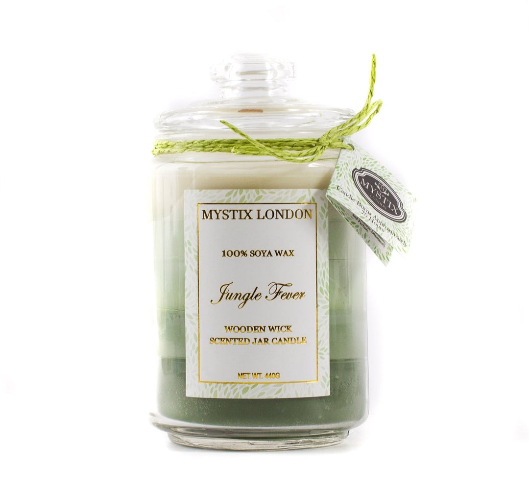 Mystix London Jungle Fever Wooden Wick Scented Jar Candle - Mystic Moments UK