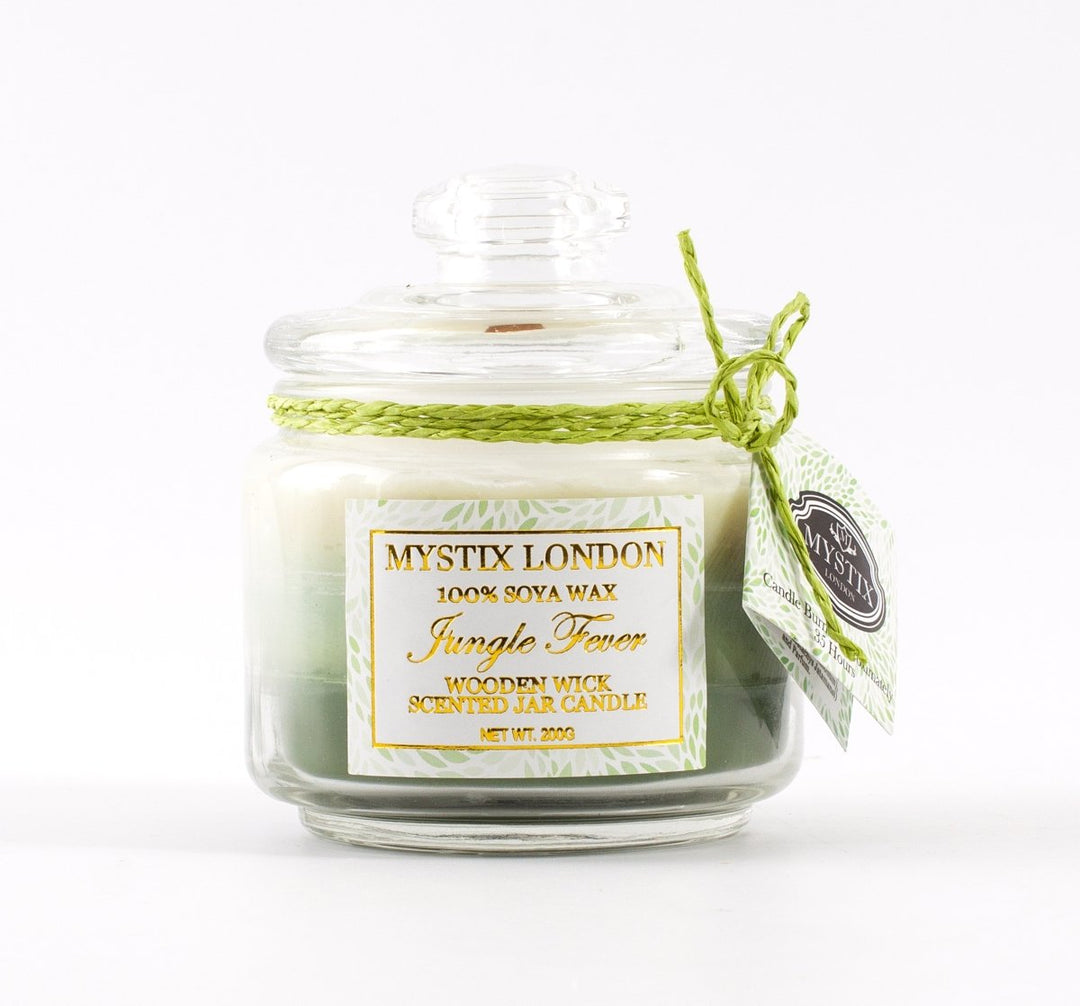 Mystix London Jungle Fever Wooden Wick Scented Jar Candle - Mystic Moments UK