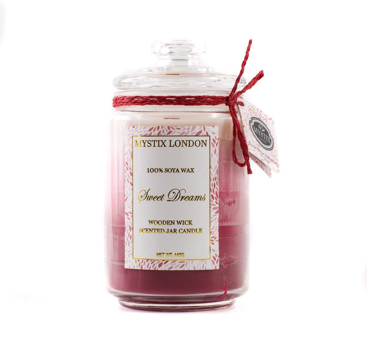 Mystix London Sweet Dreams Wooden Wick Scented Jar Candle - Mystic Moments UK