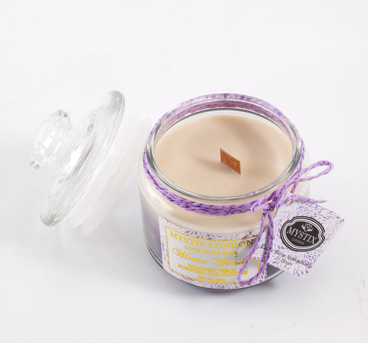 Mystix London Winter Wonder Wooden Wick Scented Jar Candle - Mystic Moments UK