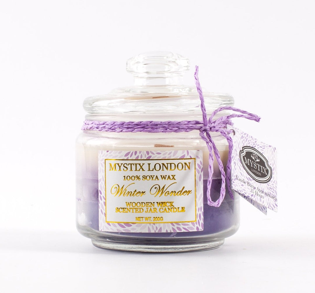 Mystix London Winter Wonder Wooden Wick Scented Jar Candle - Mystic Moments UK