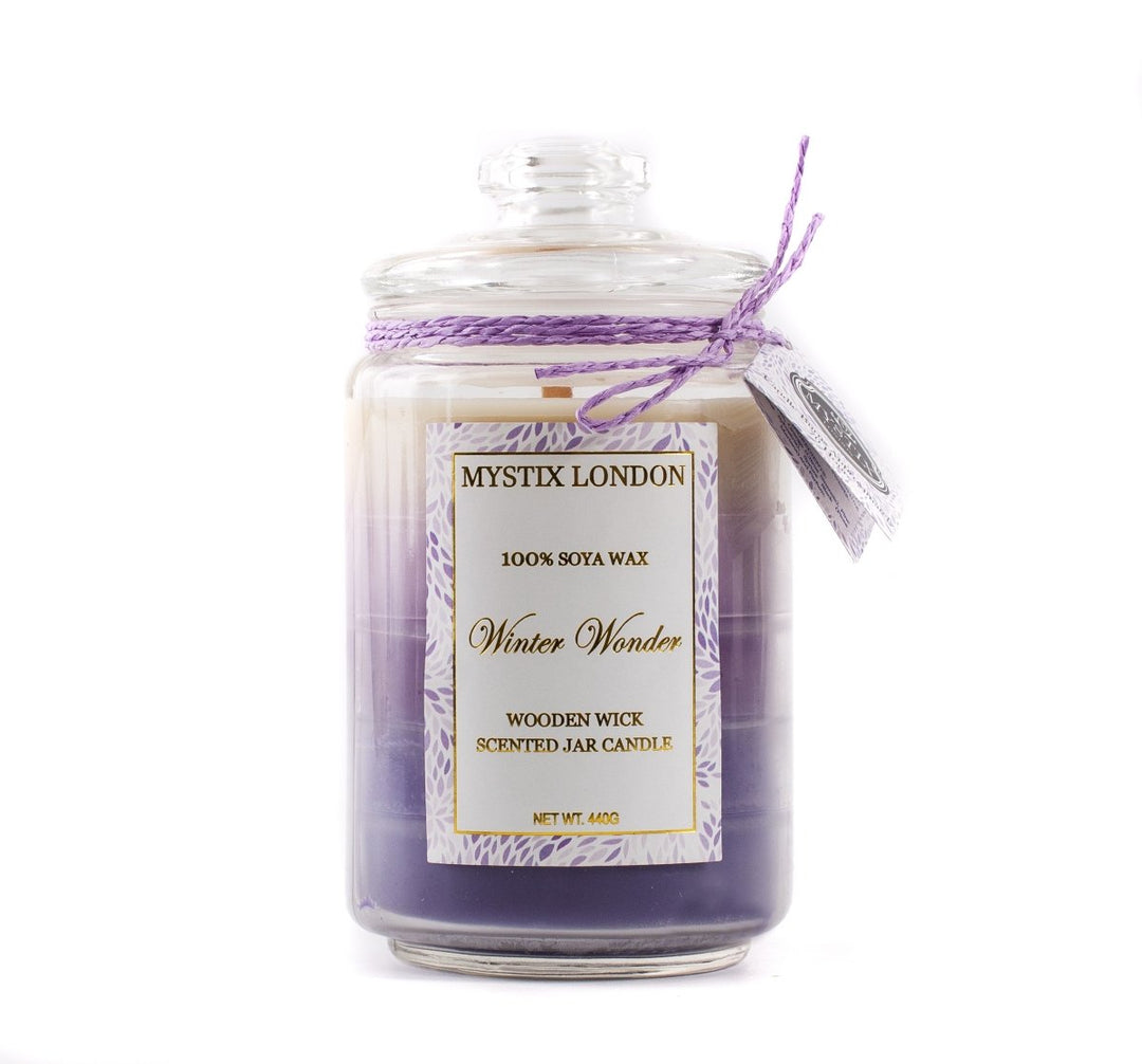 Mystix London Winter Wonder Wooden Wick Scented Jar Candle - Mystic Moments UK