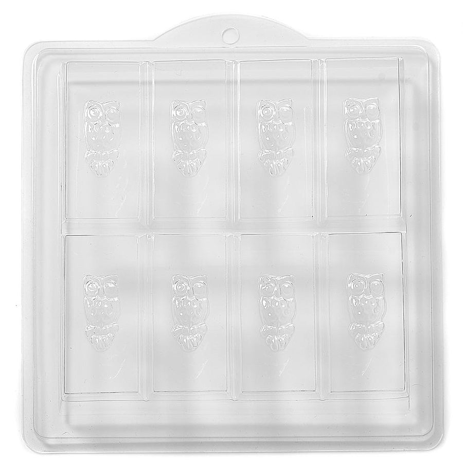 Owl Embossed On Rectangle Soap PVC Mould (8 Cavity) H02 - Mystic Moments UK