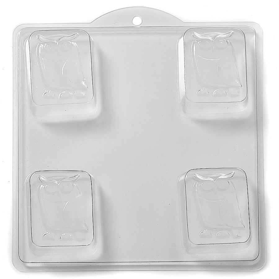 Owl on Rectangle Soap PVC Mould (4 Cavity) H04 - Mystic Moments UK