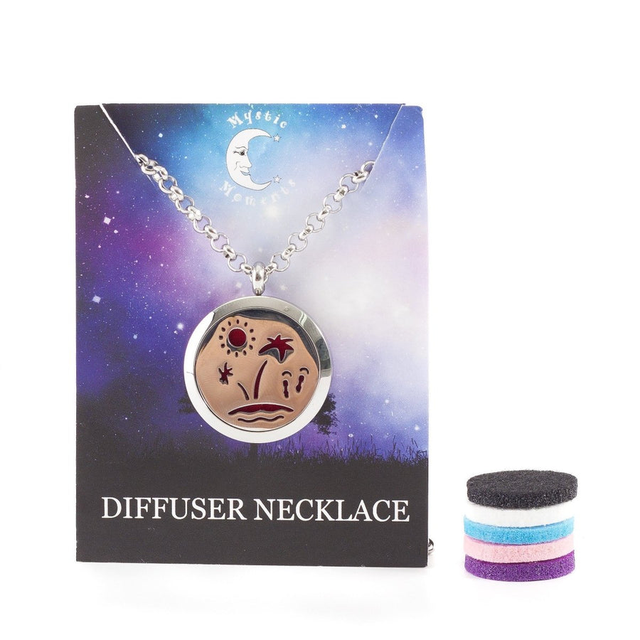 Paradise Island | Aromatherapy Oil Diffuser Pendant Necklace with Pad - Mystic Moments UK
