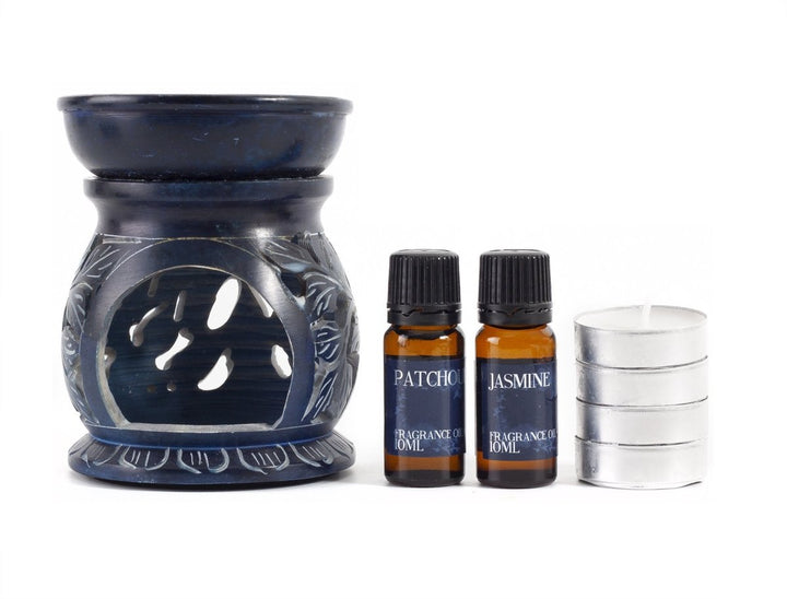 Patchouli and Jasmine Oil Burner Gift Set - Mystic Moments UK