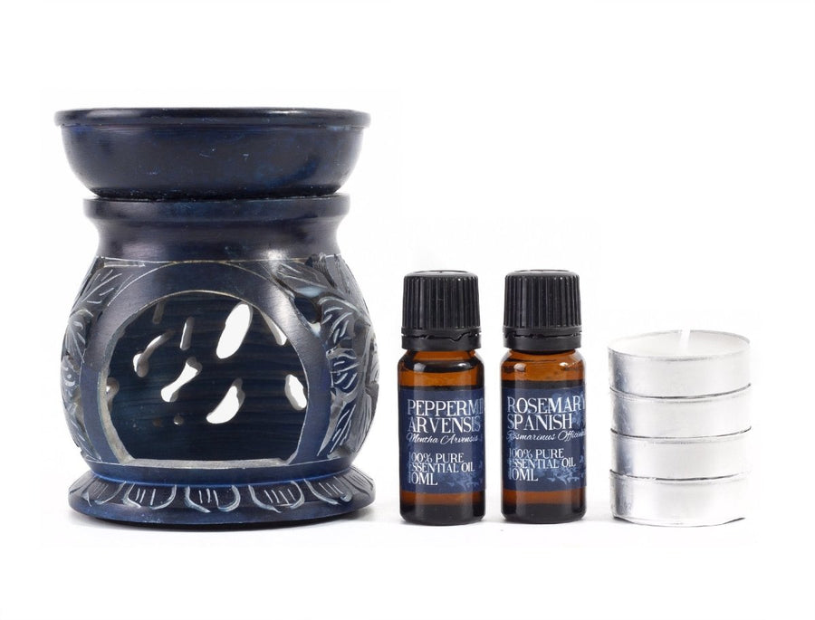 Peppermint and Rosemary Oil Burner Gift Set - Mystic Moments UK