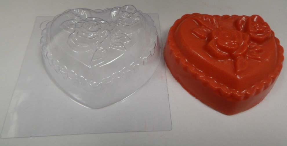 Romantic Heart & Roses PVC Mould (4 Cavity) D01 - Mystic Moments UK