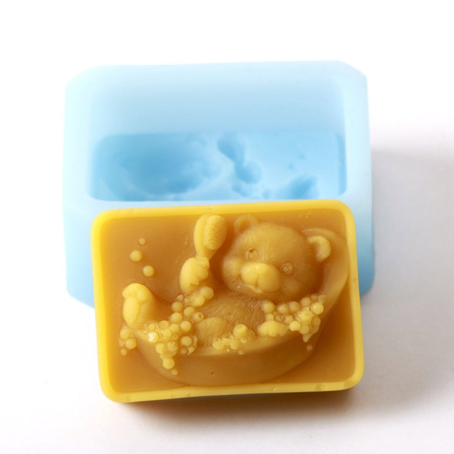 Teddy Bear In Bath Silicone Soap Mould R0797 - Mystic Moments UK