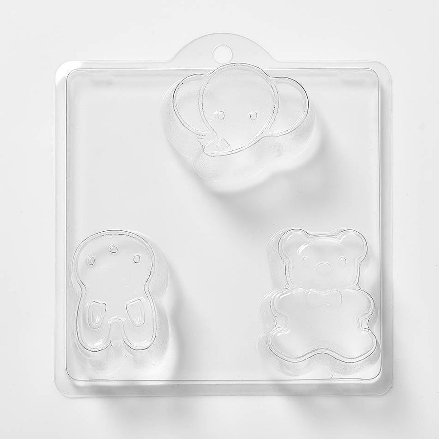 Teddy, Rabbit & Elephant PVC Mould (3 Cavity) N22 - Mystic Moments UK