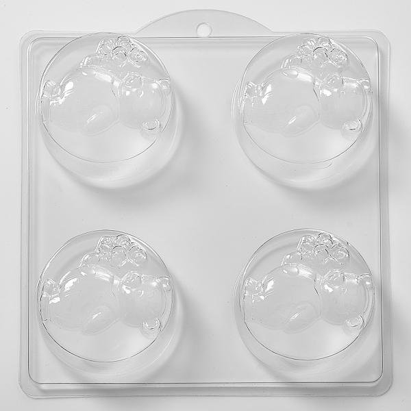 Teddy With Flowers Soap/Bath Bomb Mould 4 Cavity L23 - Mystic Moments UK
