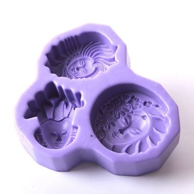 Three Faces Silicone Soap Mould R0124 - Mystic Moments UK