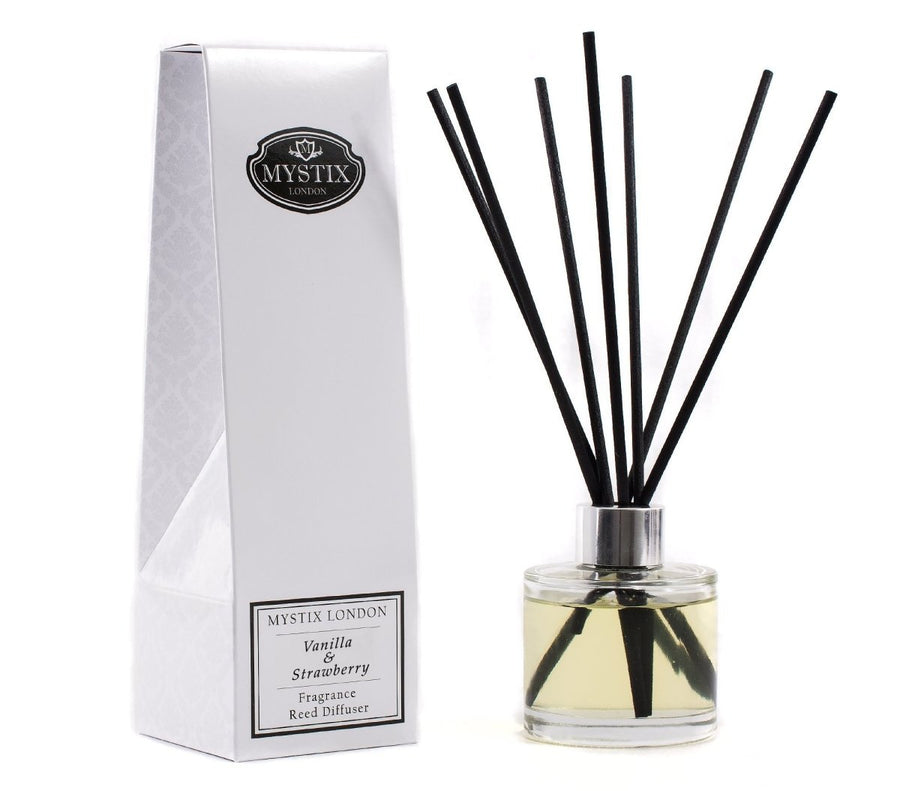 Vanilla & Strawberry - Fragrance Oil Reed Diffuser - Mystic Moments UK