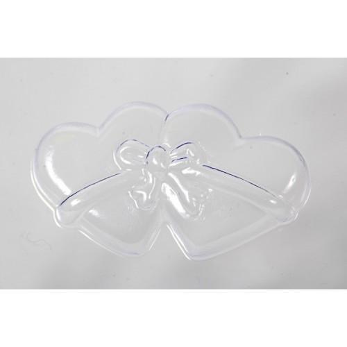 Wedding Favour Soap Mould Mold Double Heart Ribbon Tied 8 Cavity M141 - Mystic Moments UK
