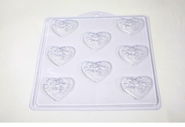 Wedding Favour Soap/Chocolate Bells on Heart Mould 8 Cavity M144 - Mystic Moments UK