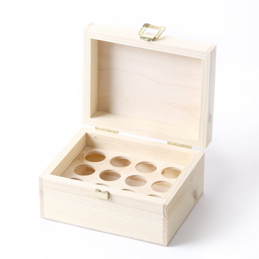 Wooden Aromatherapy Gift Box - (Empty But Can Hold 12 x 10ml Glass Bottles) UK Manufactured - Mystic Moments UK