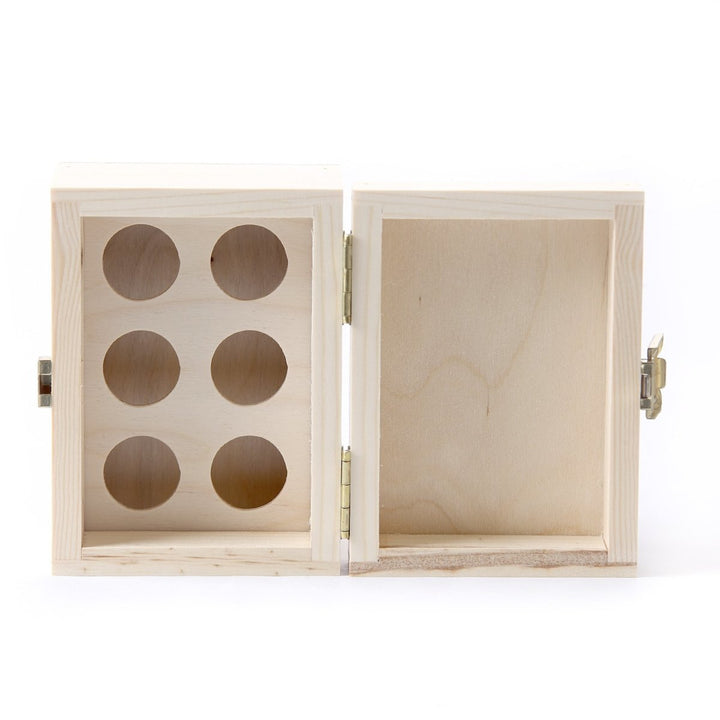 Wooden Aromatherapy Gift Box - (Empty But Can Hold 6 x 10ml Glass Bottles) - Mystic Moments UK